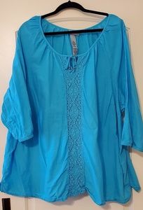 Catherines Tops - Catherines 4X 30/32 plus size crochet front blouse Catherines Tops - Catherines 4X 30/32 plus size crochet front blouse